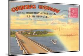Postcard Folder, Overseas Highway-null-Mounted Art Print
