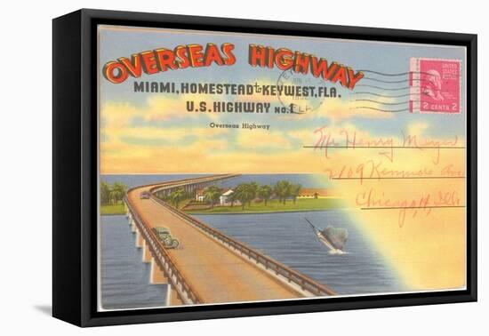 Postcard Folder, Overseas Highway-null-Framed Stretched Canvas