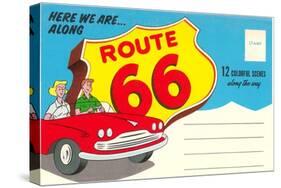 Postcard Folder, Route 66-null-Stretched Canvas