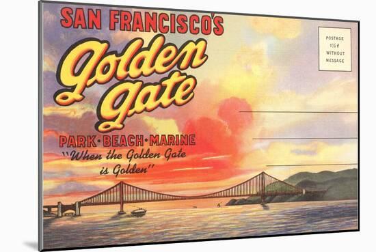 Postcard Folder, San Francisco's Golden Gate-null-Mounted Art Print