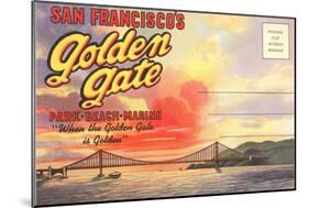 Postcard Folder, San Francisco's Golden Gate-null-Mounted Art Print