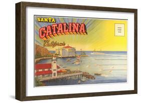 Postcard Folder, Santa Catalina, California-null-Framed Art Print