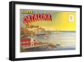 Postcard Folder, Santa Catalina, California-null-Framed Art Print