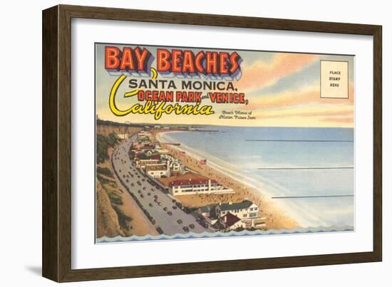 Postcard Folder, Santa Monica, California-null-Framed Art Print