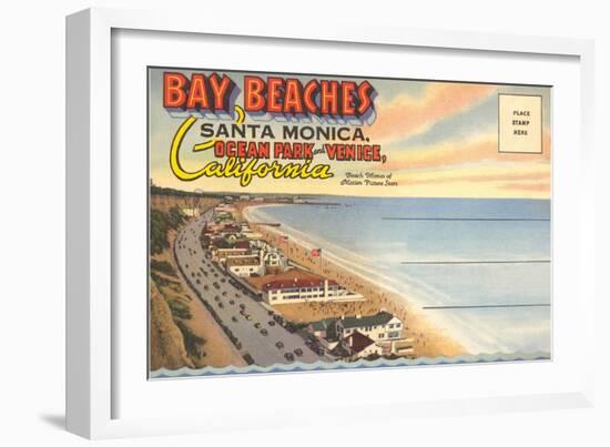 Postcard Folder, Santa Monica, California-null-Framed Art Print