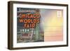 Postcard Folder, Souvenir of Chicago World's Fair-null-Framed Art Print