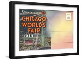 Postcard Folder, Souvenir of Chicago World's Fair-null-Framed Art Print