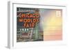 Postcard Folder, Souvenir of Chicago World's Fair-null-Framed Art Print