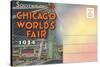 Postcard Folder, Souvenir of Chicago World's Fair-null-Stretched Canvas