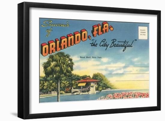 Postcard Folder, Souvenir of Orlando, Florida-null-Framed Art Print