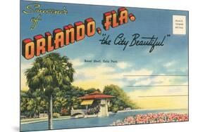 Postcard Folder, Souvenir of Orlando, Florida-null-Mounted Premium Giclee Print