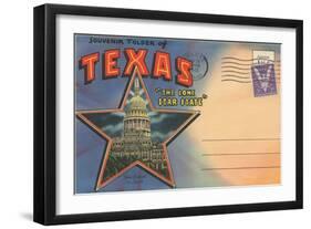 Postcard Folder, Souvenir of Texas-null-Framed Art Print