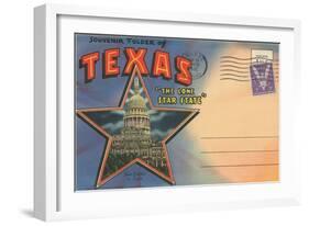 Postcard Folder, Souvenir of Texas-null-Framed Art Print