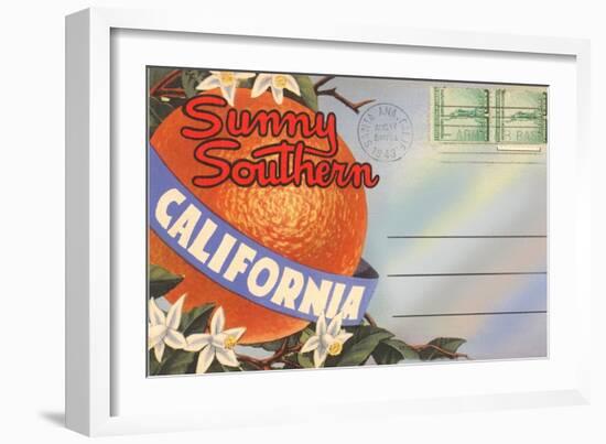 Postcard Folder, Sunny Southern California-null-Framed Art Print