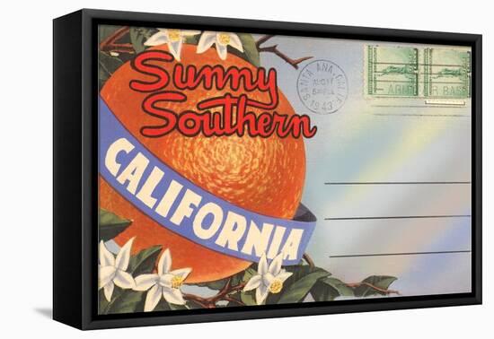 Postcard Folder, Sunny Southern California-null-Framed Stretched Canvas