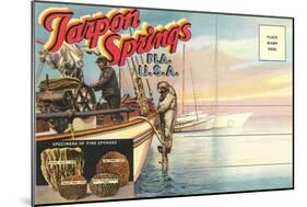 Postcard Folder, Tarpon Springs, Florida-null-Mounted Art Print