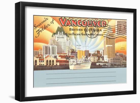 Postcard Folder, Vancouver, British Columbia-null-Framed Art Print