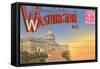 Postcard Folder, Washington, DC-null-Framed Stretched Canvas