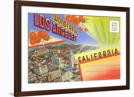 Postcard Folder, Wonderful Los Angeles, California-null-Framed Premium Giclee Print