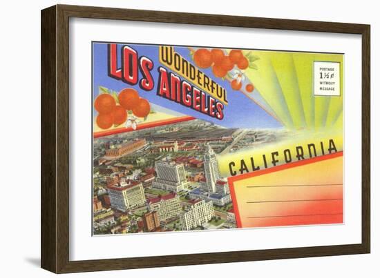 Postcard Folder, Wonderful Los Angeles, California-null-Framed Art Print