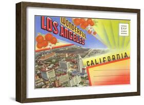 Postcard Folder, Wonderful Los Angeles, California-null-Framed Art Print