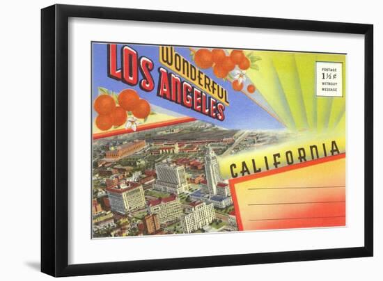 Postcard Folder, Wonderful Los Angeles, California-null-Framed Art Print