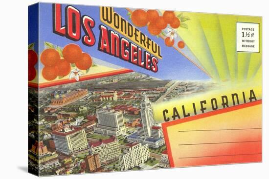 Postcard Folder, Wonderful Los Angeles, California-null-Stretched Canvas