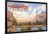 Postcard Folder, Yosemite National Park, California-null-Framed Art Print