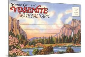 Postcard Folder, Yosemite National Park, California-null-Mounted Art Print