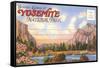 Postcard Folder, Yosemite National Park, California-null-Framed Stretched Canvas
