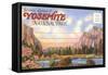 Postcard Folder, Yosemite National Park, California-null-Framed Stretched Canvas