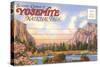 Postcard Folder, Yosemite National Park, California-null-Stretched Canvas