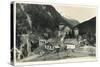 Postcard, Historical, Castle Mountain Wies, TrisannabrŸcke, Arlbergbahn, Paznauntal, Tyrol, Austria-Starfoto-Stretched Canvas