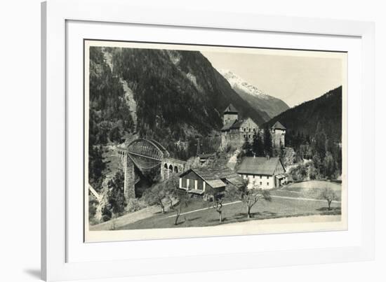 Postcard, Historical, Castle Mountain Wies, TrisannabrŸcke, Arlbergbahn, Paznauntal, Tyrol, Austria-Starfoto-Framed Photographic Print