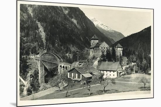 Postcard, Historical, Castle Mountain Wies, TrisannabrŸcke, Arlbergbahn, Paznauntal, Tyrol, Austria-Starfoto-Mounted Photographic Print