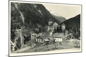 Postcard, Historical, Castle Mountain Wies, TrisannabrŸcke, Arlbergbahn, Paznauntal, Tyrol, Austria-Starfoto-Mounted Photographic Print