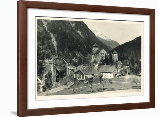 Postcard, Historical, Castle Mountain Wies, TrisannabrŸcke, Arlbergbahn, Paznauntal, Tyrol, Austria-Starfoto-Framed Photographic Print