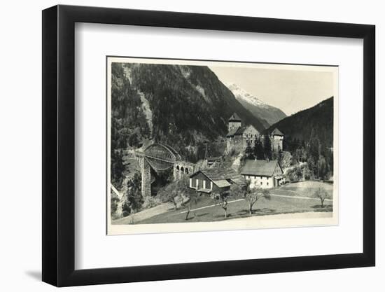 Postcard, Historical, Castle Mountain Wies, TrisannabrŸcke, Arlbergbahn, Paznauntal, Tyrol, Austria-Starfoto-Framed Photographic Print