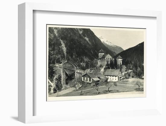 Postcard, Historical, Castle Mountain Wies, TrisannabrŸcke, Arlbergbahn, Paznauntal, Tyrol, Austria-Starfoto-Framed Photographic Print