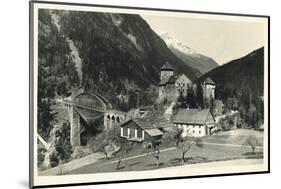 Postcard, Historical, Castle Mountain Wies, TrisannabrŸcke, Arlbergbahn, Paznauntal, Tyrol, Austria-Starfoto-Mounted Photographic Print