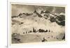 Postcard, Historical, Lindauer HŸtte with Three Towers, Drusenfluh, Vorarlberg, Austria, B/W-Starfoto-Framed Photographic Print