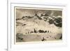 Postcard, Historical, Lindauer HŸtte with Three Towers, Drusenfluh, Vorarlberg, Austria, B/W-Starfoto-Framed Photographic Print