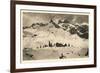 Postcard, Historical, Lindauer HŸtte with Three Towers, Drusenfluh, Vorarlberg, Austria, B/W-Starfoto-Framed Photographic Print