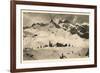 Postcard, Historical, Lindauer HŸtte with Three Towers, Drusenfluh, Vorarlberg, Austria, B/W-Starfoto-Framed Photographic Print