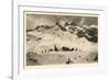 Postcard, Historical, Lindauer HŸtte with Three Towers, Drusenfluh, Vorarlberg, Austria, B/W-Starfoto-Framed Photographic Print