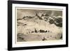 Postcard, Historical, Lindauer HŸtte with Three Towers, Drusenfluh, Vorarlberg, Austria, B/W-Starfoto-Framed Photographic Print