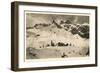 Postcard, Historical, Lindauer HŸtte with Three Towers, Drusenfluh, Vorarlberg, Austria, B/W-Starfoto-Framed Photographic Print