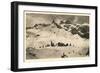 Postcard, Historical, Lindauer HŸtte with Three Towers, Drusenfluh, Vorarlberg, Austria, B/W-Starfoto-Framed Photographic Print