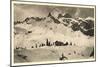 Postcard, Historical, Lindauer HŸtte with Three Towers, Drusenfluh, Vorarlberg, Austria, B/W-Starfoto-Mounted Photographic Print