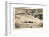 Postcard, Historical, Lindauer HŸtte with Three Towers, Drusenfluh, Vorarlberg, Austria, B/W-Starfoto-Framed Photographic Print